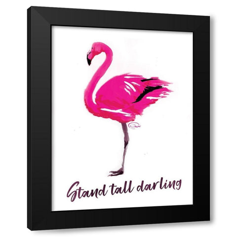 Stand Tall Black Modern Wood Framed Art Print with Double Matting by OnRei