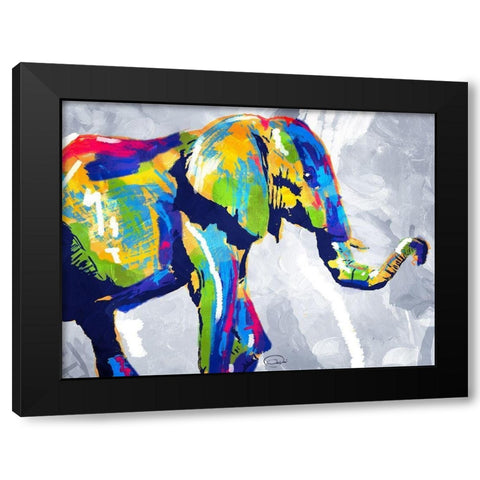 Colorphant Black Modern Wood Framed Art Print with Double Matting by OnRei