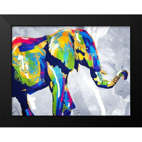 Colorphant Black Modern Wood Framed Art Print by OnRei