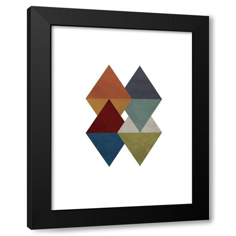 Triangle Overlay Fall Black Modern Wood Framed Art Print with Double Matting by OnRei