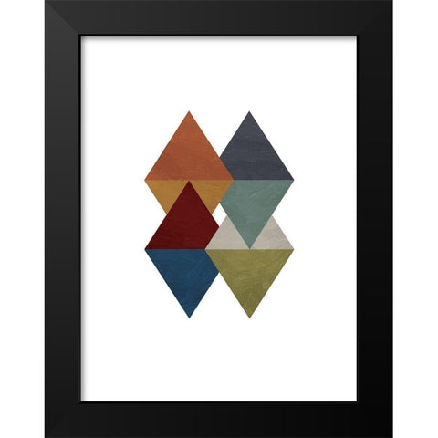 Triangle Overlay Fall Black Modern Wood Framed Art Print by OnRei