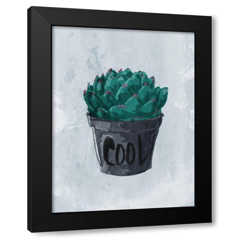 Cool Plant Black Modern Wood Framed Art Print with Double Matting by OnRei