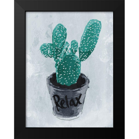 Relax Plant Black Modern Wood Framed Art Print by OnRei