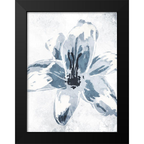 Sketched Cool Flower Black Modern Wood Framed Art Print by OnRei