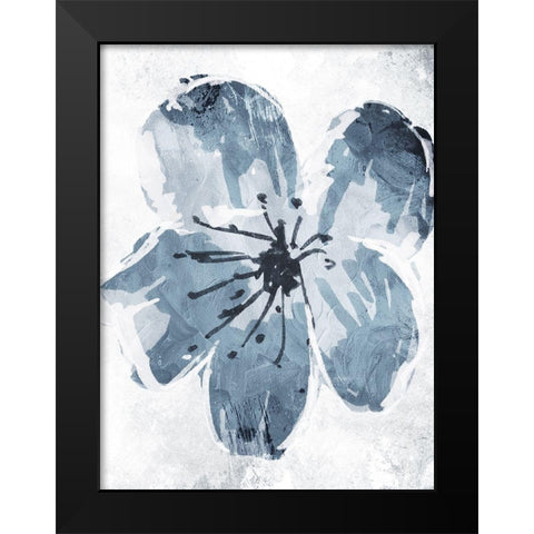 Sketched Cool Flower Mate Black Modern Wood Framed Art Print by OnRei