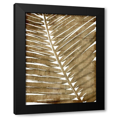 Brown Palms Black Modern Wood Framed Art Print with Double Matting by OnRei