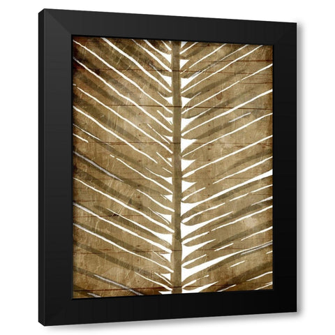 Brown Palms Mate Black Modern Wood Framed Art Print with Double Matting by OnRei