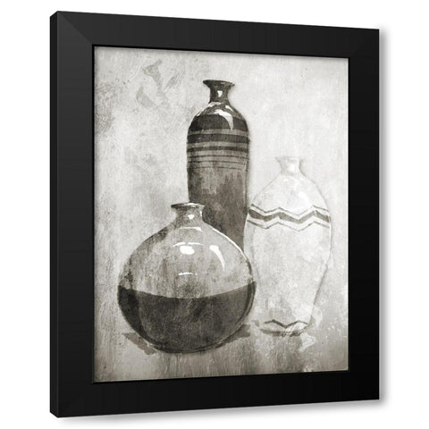 Muted Set Black Modern Wood Framed Art Print with Double Matting by OnRei