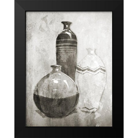 Muted Set Black Modern Wood Framed Art Print by OnRei