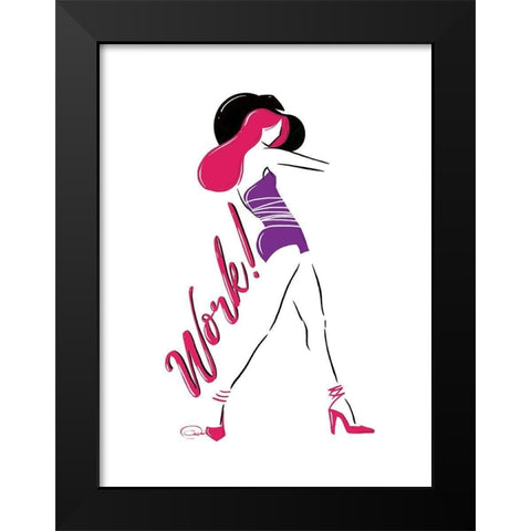 Sassy Work Black Modern Wood Framed Art Print by OnRei