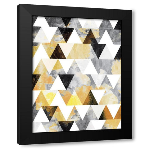 Fun Gold Teeth Black Modern Wood Framed Art Print with Double Matting by OnRei