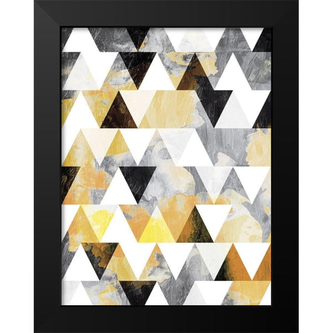 Fun Gold Teeth Black Modern Wood Framed Art Print by OnRei