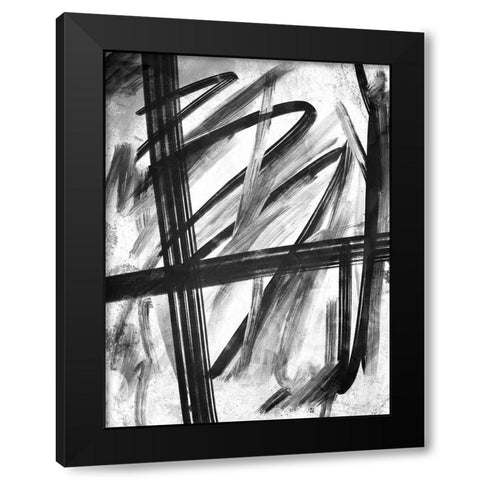 Feelings Black Modern Wood Framed Art Print with Double Matting by OnRei