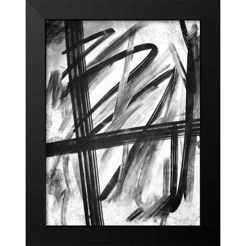 Feelings Black Modern Wood Framed Art Print by OnRei