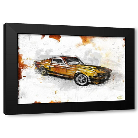 Car Rust Black Modern Wood Framed Art Print with Double Matting by OnRei