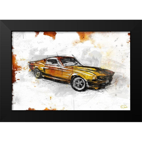 Car Rust Black Modern Wood Framed Art Print by OnRei