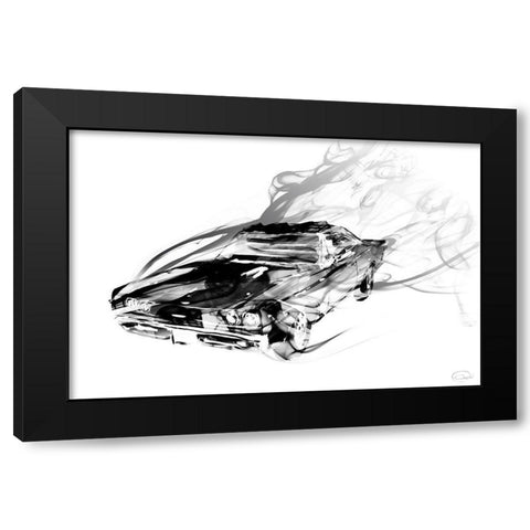 Car Smokin Black Modern Wood Framed Art Print with Double Matting by OnRei