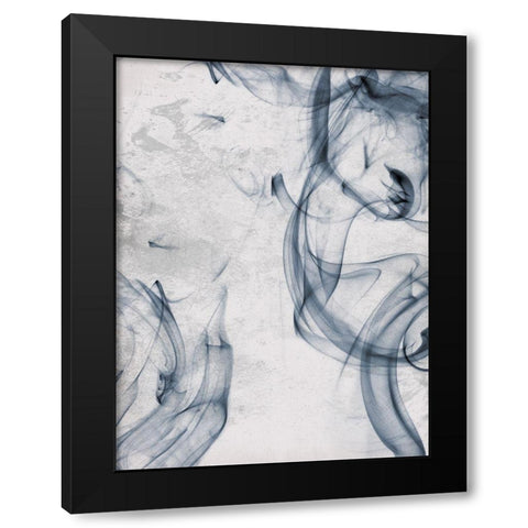 Blue Smoke Black Modern Wood Framed Art Print with Double Matting by OnRei