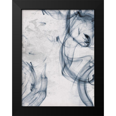 Blue Smoke Black Modern Wood Framed Art Print by OnRei