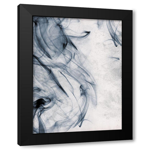 Smoke Blue Black Modern Wood Framed Art Print with Double Matting by OnRei