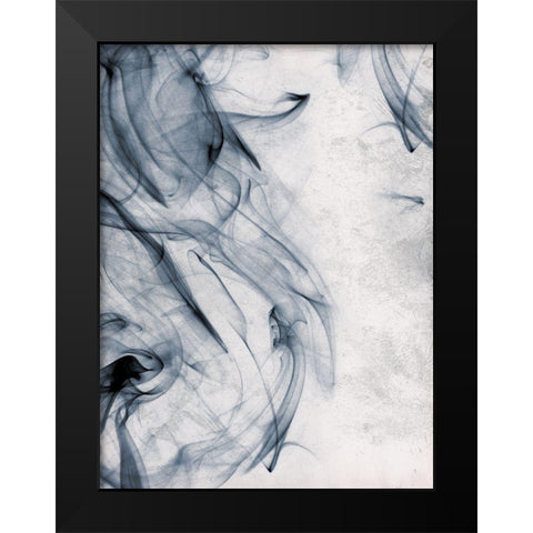 Smoke Blue Black Modern Wood Framed Art Print by OnRei