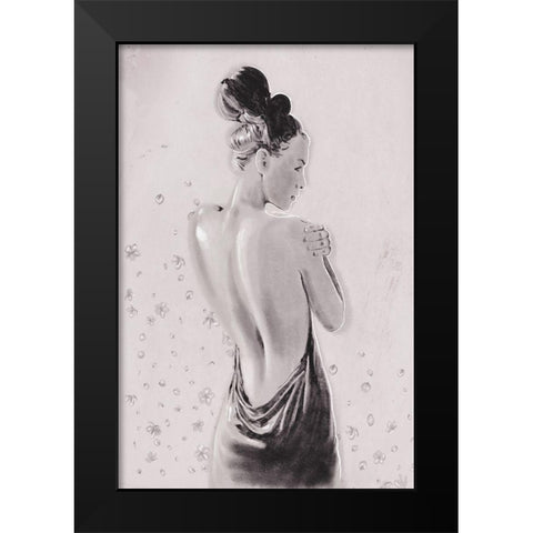 Shes A Flower Black Modern Wood Framed Art Print by OnRei