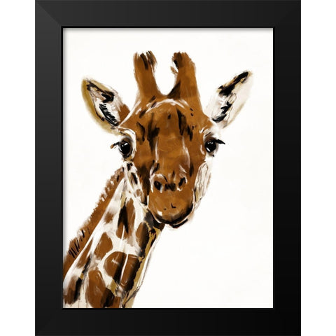 Original Giraffe Black Modern Wood Framed Art Print by OnRei