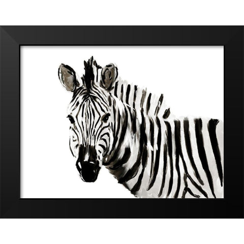 Original Zebra Black Modern Wood Framed Art Print by OnRei