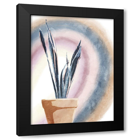 Mood Potted Plants Black Modern Wood Framed Art Print with Double Matting by OnRei