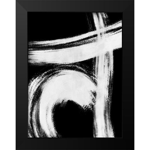 Reversed Strokes 1 Black Modern Wood Framed Art Print by OnRei