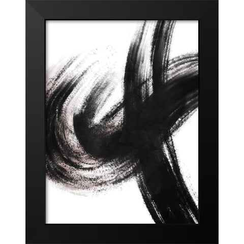 Strokes 2 Black Modern Wood Framed Art Print by OnRei