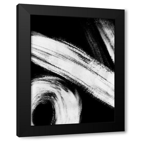 Reversed Strokes 2 Black Modern Wood Framed Art Print with Double Matting by OnRei