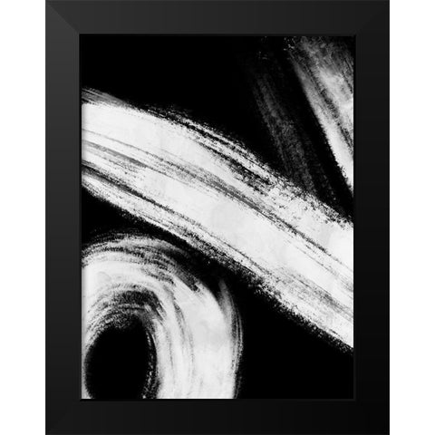 Reversed Strokes 2 Black Modern Wood Framed Art Print by OnRei