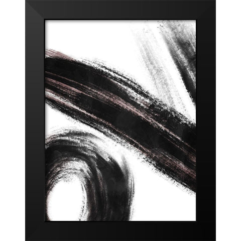 Strokes 3 Black Modern Wood Framed Art Print by OnRei