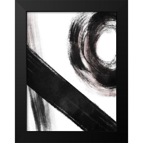 Strokes 4 Black Modern Wood Framed Art Print by OnRei