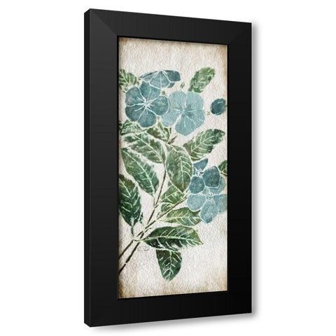 Calm Flowers Black Modern Wood Framed Art Print with Double Matting by OnRei