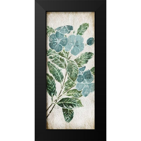 Calm Flowers Black Modern Wood Framed Art Print by OnRei