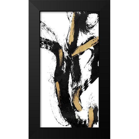 Waterfall Black Modern Wood Framed Art Print by OnRei