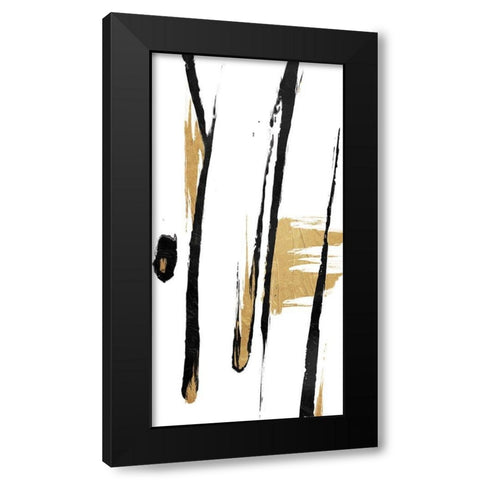 Falling Star Black Modern Wood Framed Art Print with Double Matting by OnRei