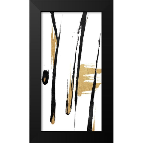 Falling Star Black Modern Wood Framed Art Print by OnRei