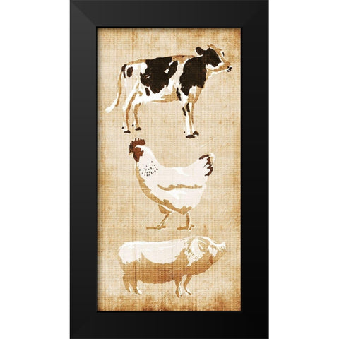 Farm Animals Black Modern Wood Framed Art Print by OnRei