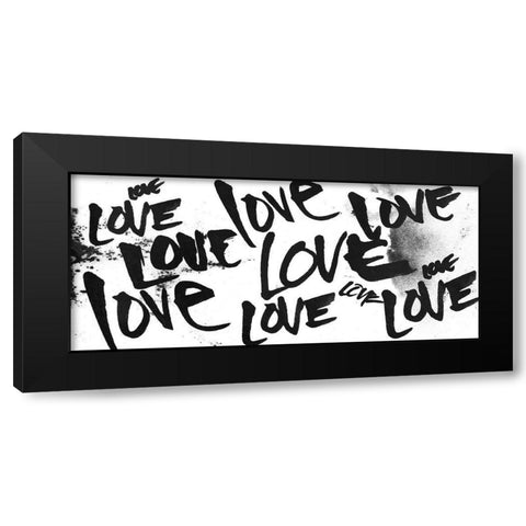 Multi Love Black Modern Wood Framed Art Print with Double Matting by OnRei