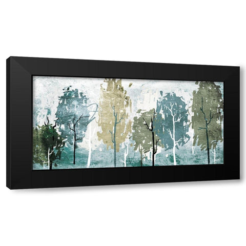 Abstract Forest Black Modern Wood Framed Art Print with Double Matting by OnRei