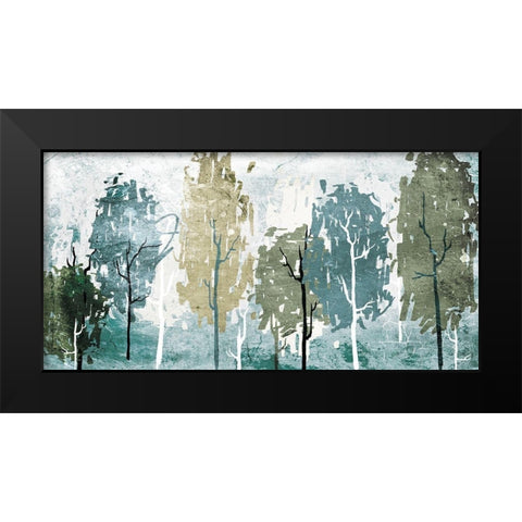 Abstract Forest Black Modern Wood Framed Art Print by OnRei