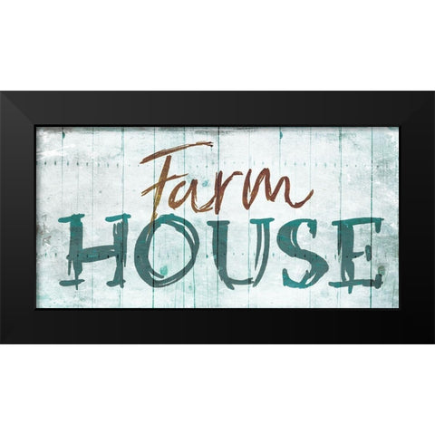 Farm House Black Modern Wood Framed Art Print by OnRei