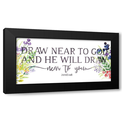 He Will Draw Black Modern Wood Framed Art Print with Double Matting by OnRei