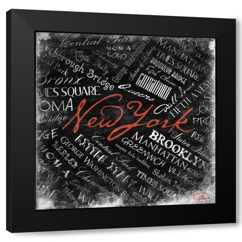 New York 2A Black Modern Wood Framed Art Print with Double Matting by OnRei