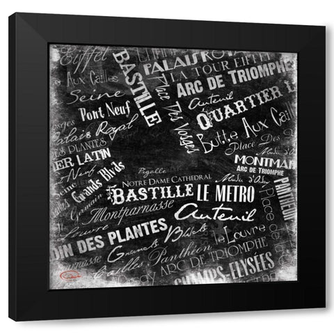 FRENCH Black Modern Wood Framed Art Print with Double Matting by OnRei