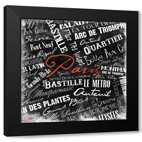 FRENCH Black Modern Wood Framed Art Print by OnRei