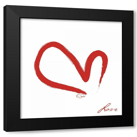 SIMPLE LOVE Black Modern Wood Framed Art Print with Double Matting by OnRei